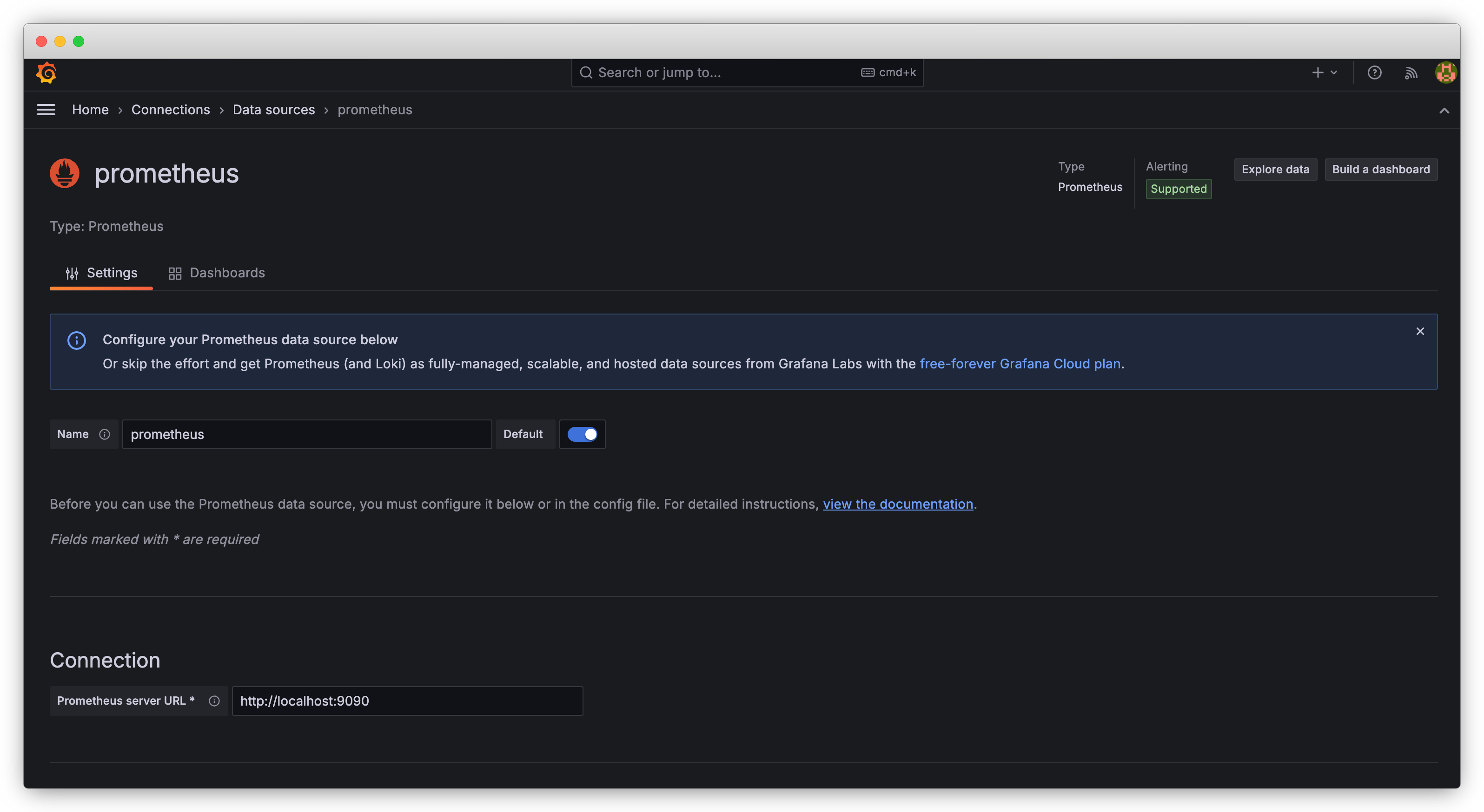 Add Prometheus in Grafana