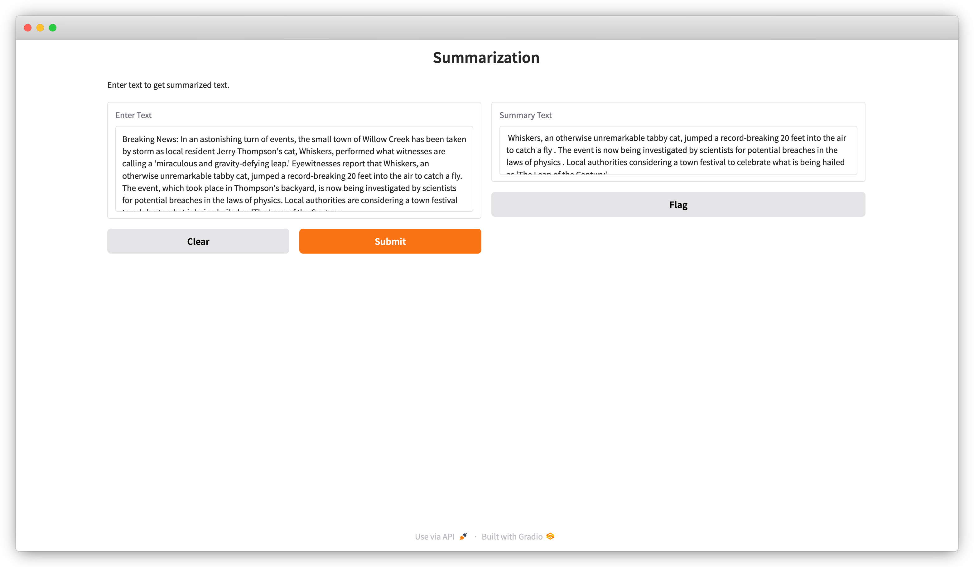 Gradio UI for a BentoML Service