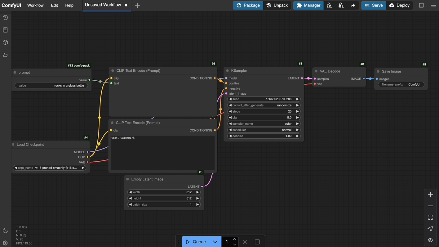 Add comfy-pack output node